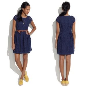 Madewell Lacebloom Dress in Navy